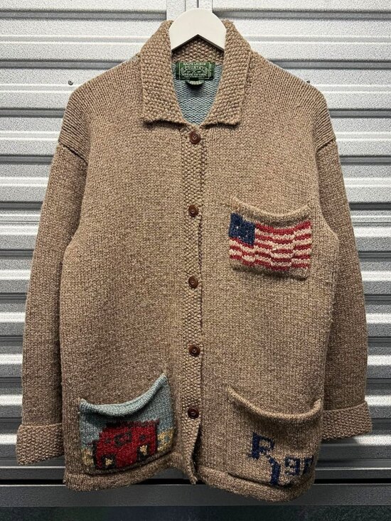 Ralph Lauren Other - RALPH LAUREN COUNTRY VINTAGE 1990 LIGHT BROWN HAND-KNIT WOOL CARDIGAN
